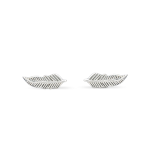 Signature Silver Feather Earrings