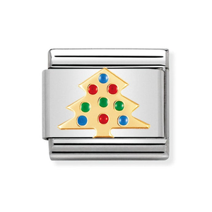 Classic Gold & Enamel Christmas Tree Charm