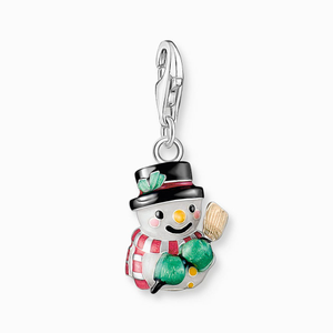 Classic Silver Snowman Charm