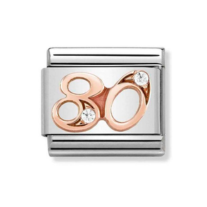 Classic Rose Gold Number 80 Charm
