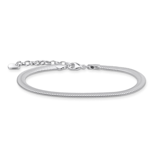 Silver Flat Snake Chain Bracelet