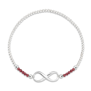 Signature Silver Garnet & Infinity IMERAKI Bracelet