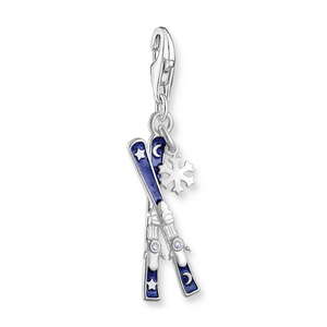 Classic Silver Ski Charm