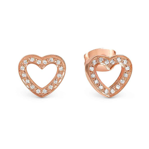 Soffio D'Amore Rose Plated Heart Stud Earrings