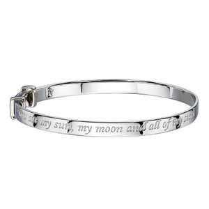 Silver Sun & Moon Baby Bangle