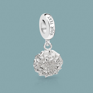 Tempest Silver Marigold October Birth Flower Pendant Charm