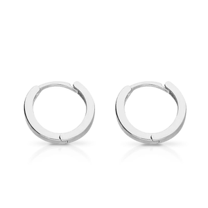 Signature Silver Simply Plain Huggie Hoop Earrings