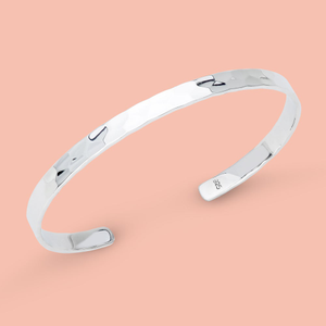 Portrait Series 1 Silver 5mm Hammered Cuff Bangle