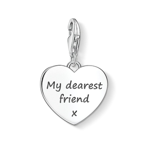 Classic Heart Charm Engraved with 'My dearest friend x'