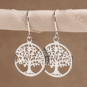 Tempest Wald Silver Tree Of Life Drop Earrings