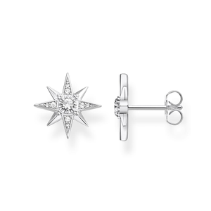 Sparkling Stars Silver Stud Earrings
