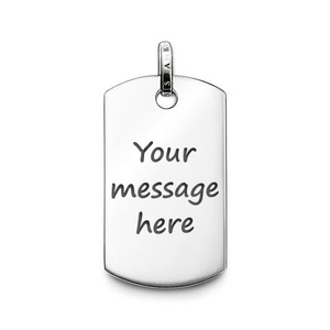 Rebel at Heart Silver Dog tag Pendant