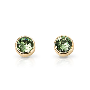 Signature Gold Plated Silver August Birthstone Crystal Stud Earrings
