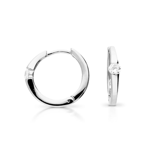 Signature Silver Single CZ Huggie Hoop Earrings