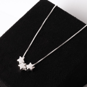 Signature Silver Three Star Necklace