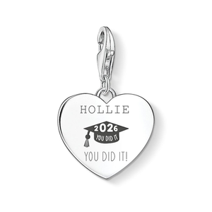 Classic Silver 2026 You Did It Name Heart Charm