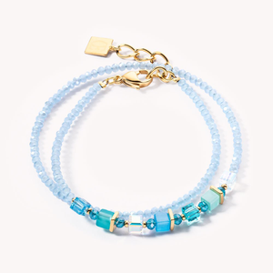 Crystal Wrap Bracelet Joyful Colours Turquoise & Gold Plated