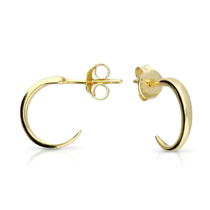 Signature Gold Plated Half Tube Hoop Earrings