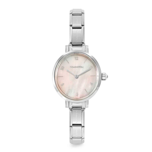 Classic Paris Pink Mother of Pearl Oval Dial Watch