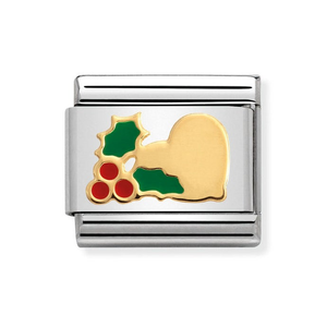 Classic Gold & Enamel Heart with Holly Charm