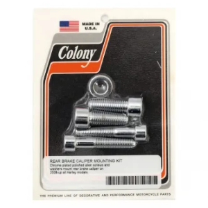 Colony Caliper Mount Bolt Kit Rear Caliper Allen Head in Chrome Finish For 2008-2017 Softail, Dyna Models (2755-4)