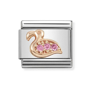 Classic Rose Gold CZ Flamingo Charm