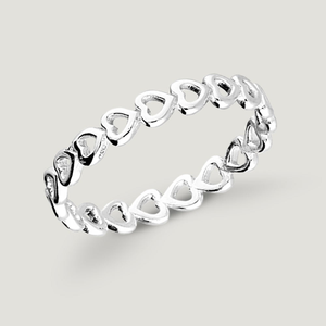 CANDY Love Silver Open Hearts Ring