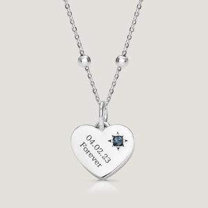CANDY Love Silver & Sapphire Heart Necklace