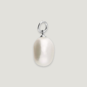 CANDY Spun Silver Freshwater Pearl Pendant Charm