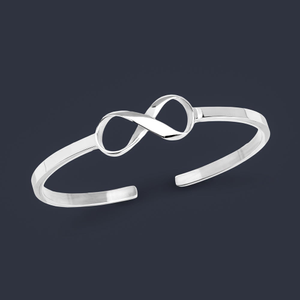 Portrait Muse Silver Infinity Cuff Bangle