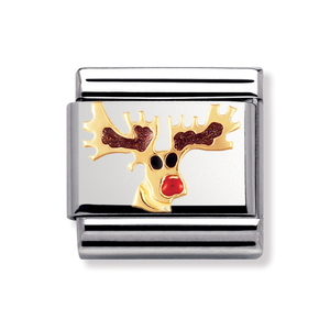 Classic Gold & Enamel Rudolph Charm