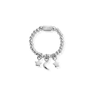 Silver Triple Night Sky Ring