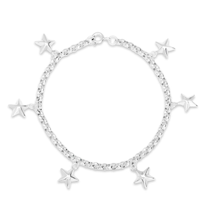 Signature Silver Star Charm Style Bracelet