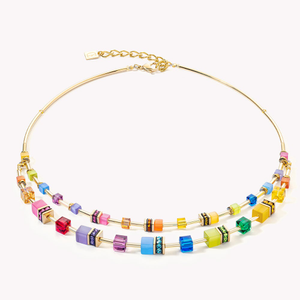Classic GEOCUBE Necklace Gold Plated Multicolour