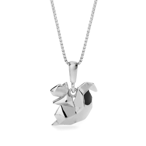 Silver Origami Squirrel Necklace