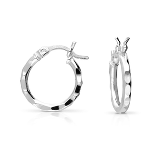 Signature Silver Facetted Dip Hoop Earrings