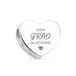 Signature Silver Con-GRAD-ulations Heart Charm