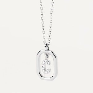 Silver Mini Letter C Necklace