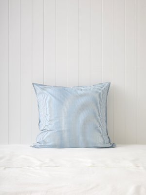 Purity Organic Cotton European Pillowcase in Blue Stripe
