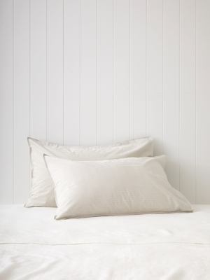 Purity Organic Cotton Standard Pillowcase Set in Natural Stripe