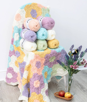 Bees and Blooms Blanket -  Pretty Pastels Colourway 
