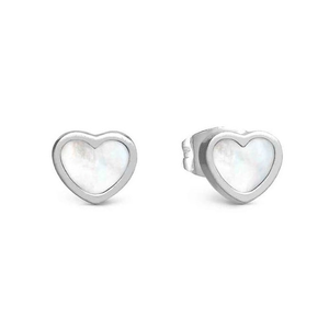 Emosfere Steel Pearl Heart Stud Earrings