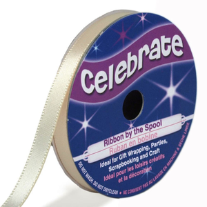 Ruban satin Celebrate crème - 6 mm x 6 mètres