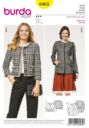Patron de veste - Burda 6465