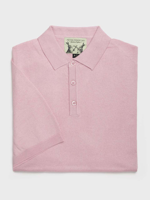 Pink Fine Knit Polo Shirt