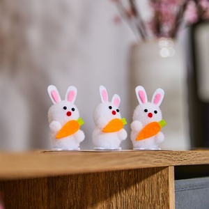 3 Piece Easter Rabbit with Carrot Decoration