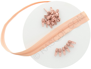 Rouleau de 10 mètres de fermeture nylon - Saumon