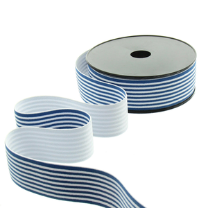 Elastique fantaisie rayures fines 40 mm - Bleu