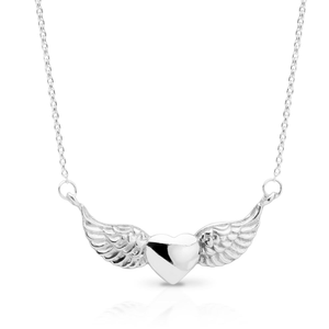 Signature Silver Winged Heart Necklace