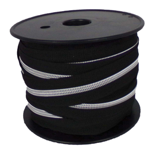 Fermeture nylon 5 mm lurex - Noir et argent
